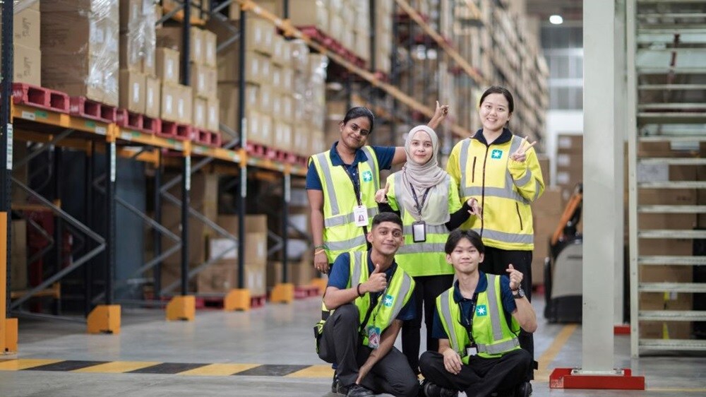 Warehouse and logistics center people image