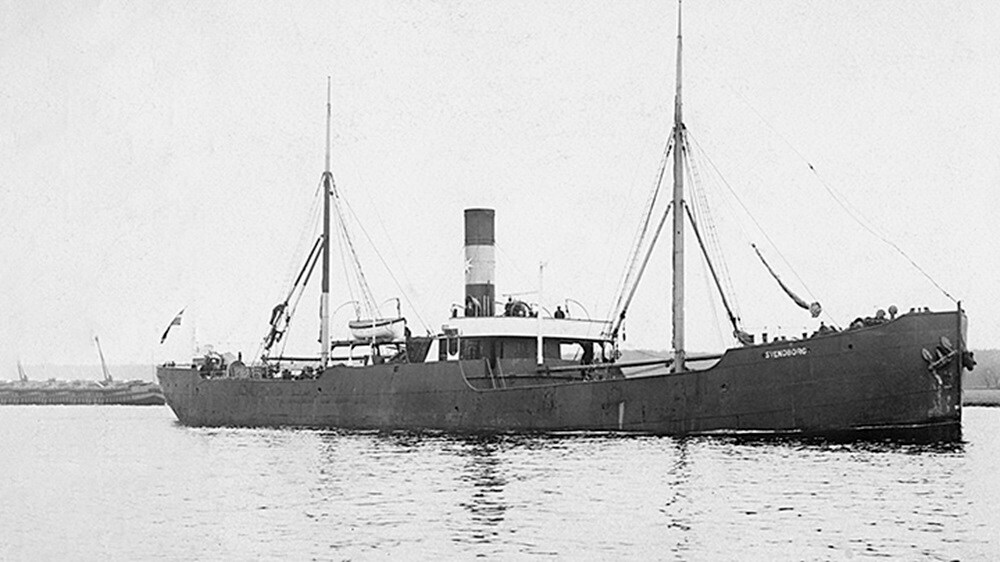 Maersk ship in danish town svendborg