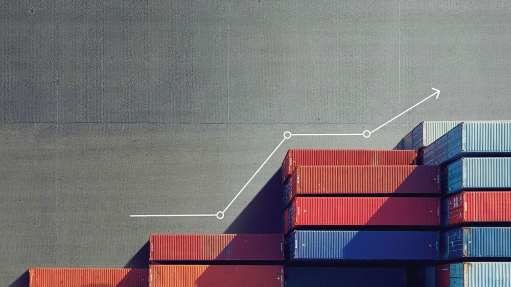 Containers aligned in graph format