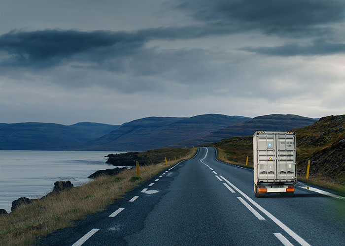 A Maersk truck carrying cargo booked online through Maersk Spot.