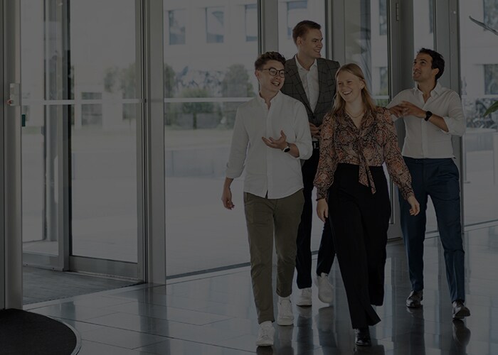 Group of employess walking