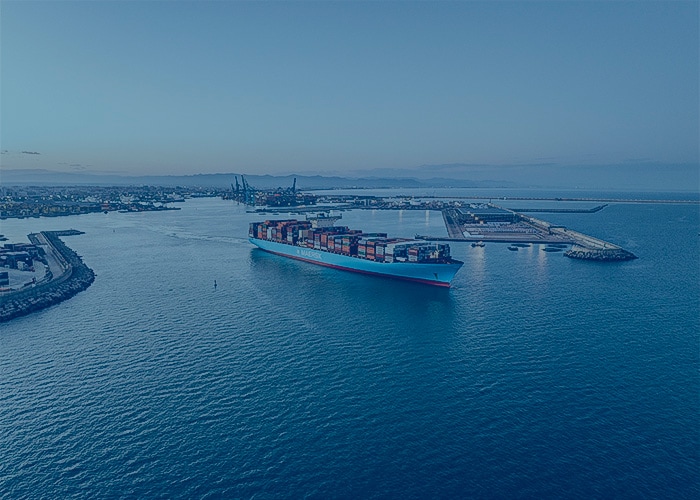 Large Maersk container vessel at Ocean