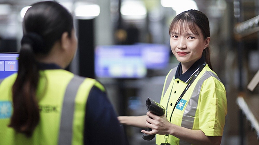 Women employees working inside warehouse