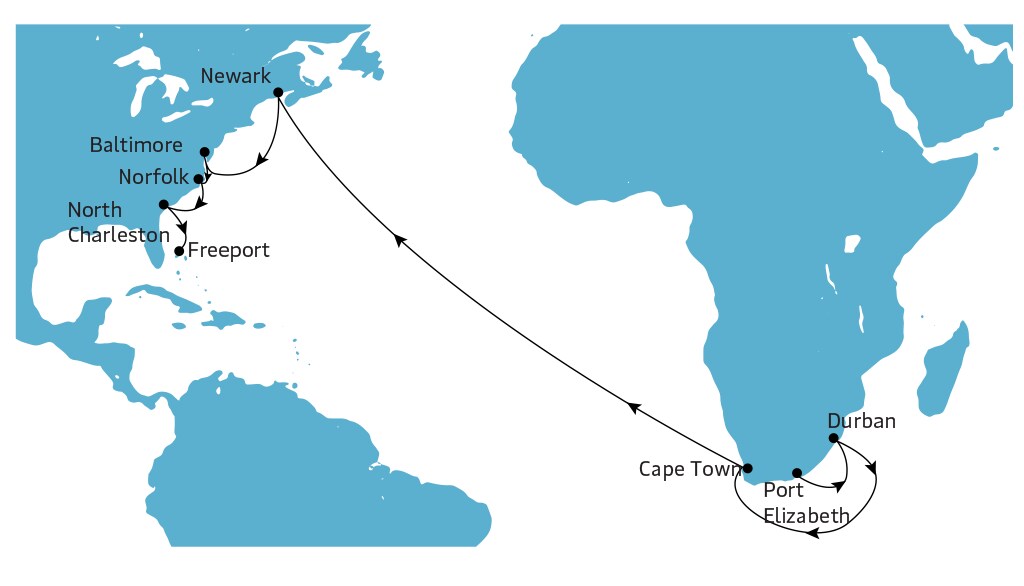 AMEX Northbound map