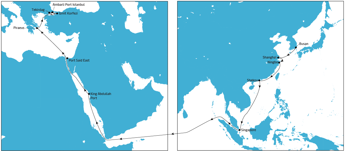 AE15 Westbound map