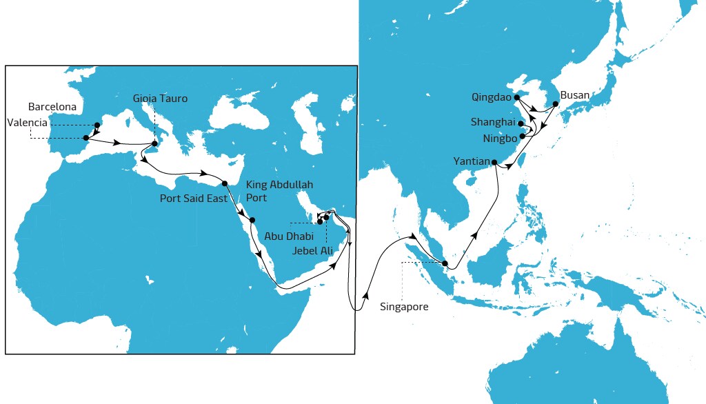 AE11 Eastbound map