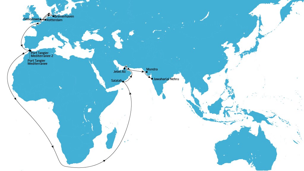 ME2 Eastbound map