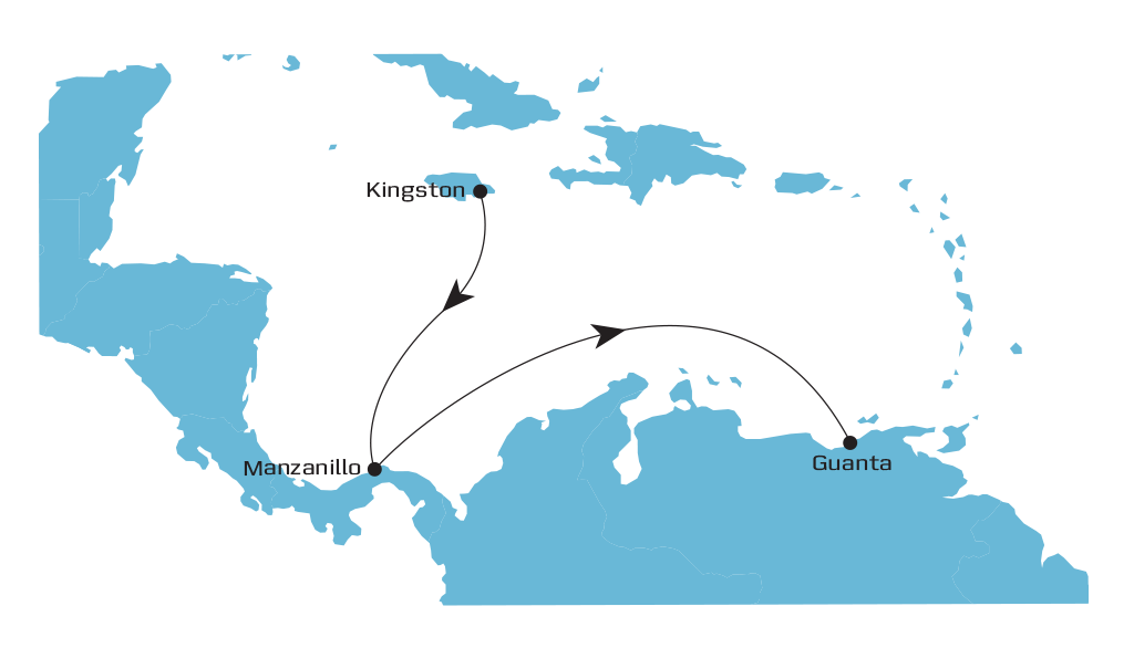 Guanta Feeder eastbound map