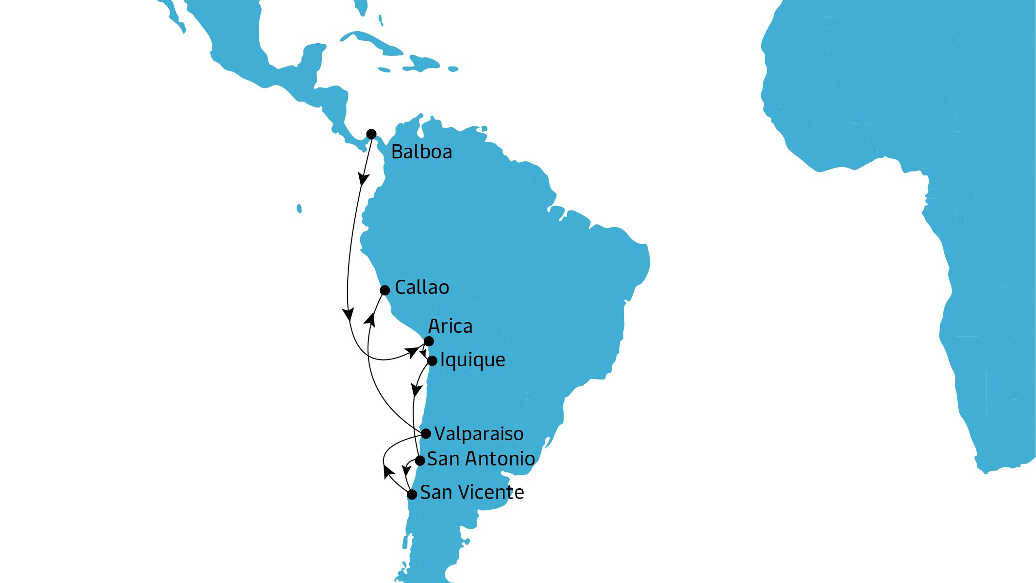 U5A Atacama Southbound map