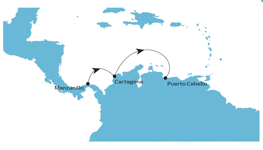 Venezuela Feeder PBL Eastbound map