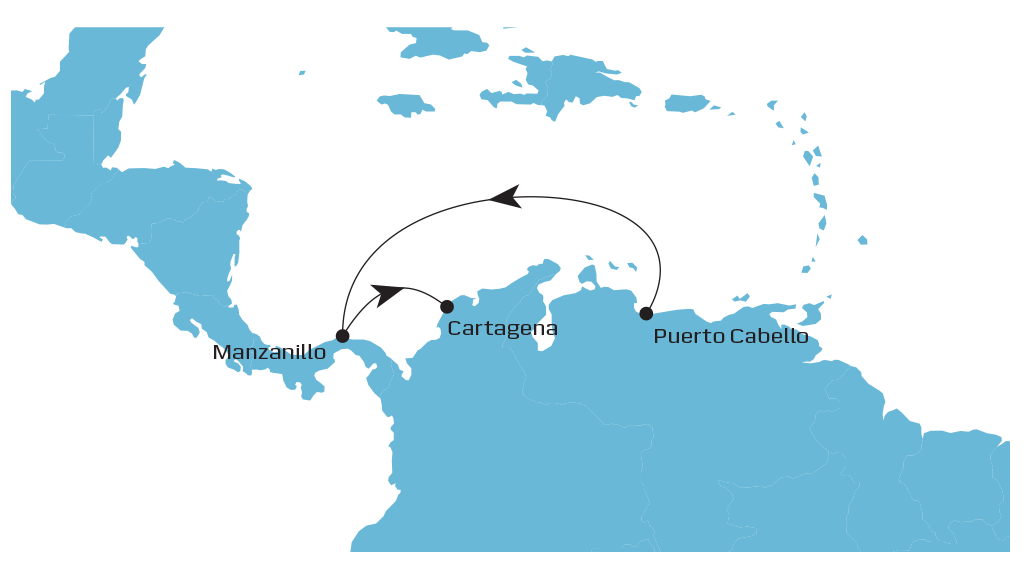 Venezuela Feeder PBL Westbound map