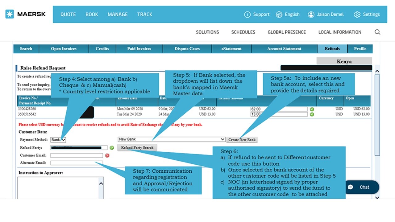 Customer Guide to Requesting Refunds myFinance Portal Maersk