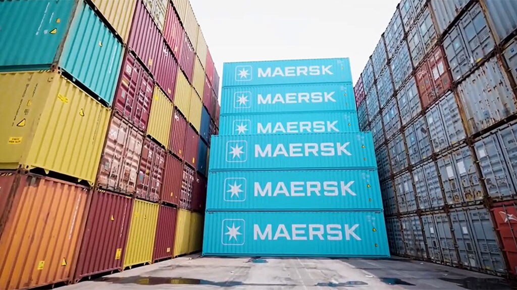 A large stack of containers