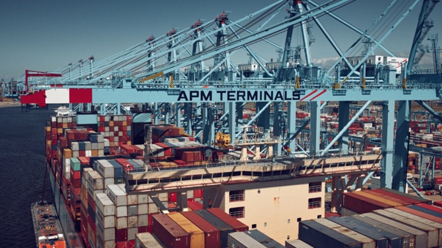 APM Maersk terminal overhead shot