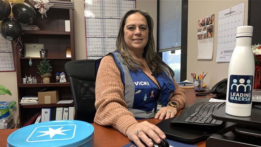 Vicki in her office
