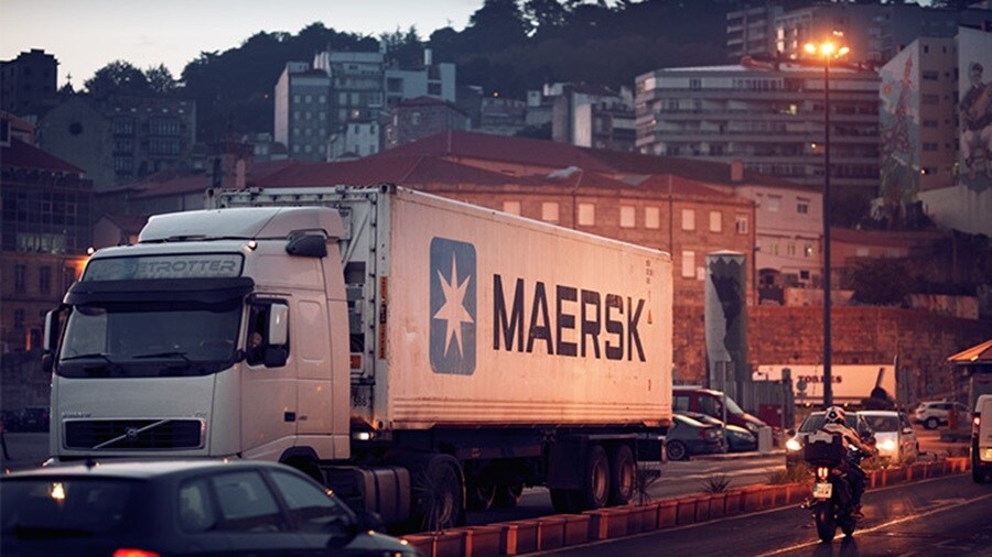 Maersk truck on road