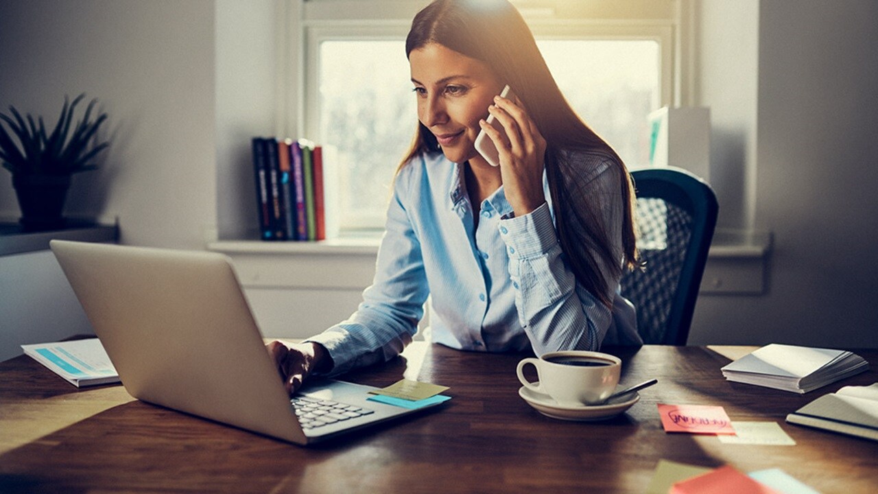 Woman online shopping