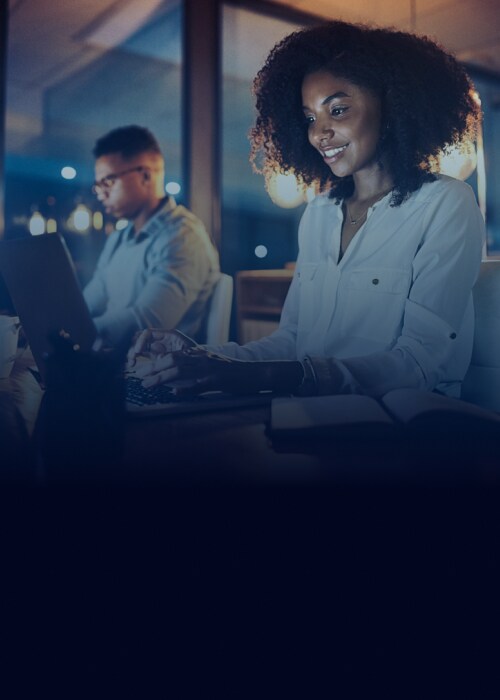 Image of two professionals working with a laptop looking for a list of documents required for AEO.