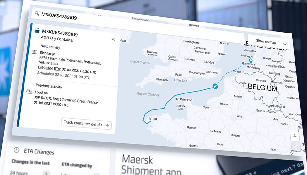 site enhancement Container Tracking on Hub Map Maersk